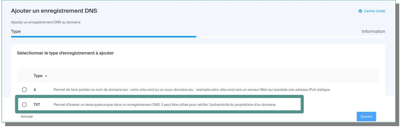 Enregistrement DNS